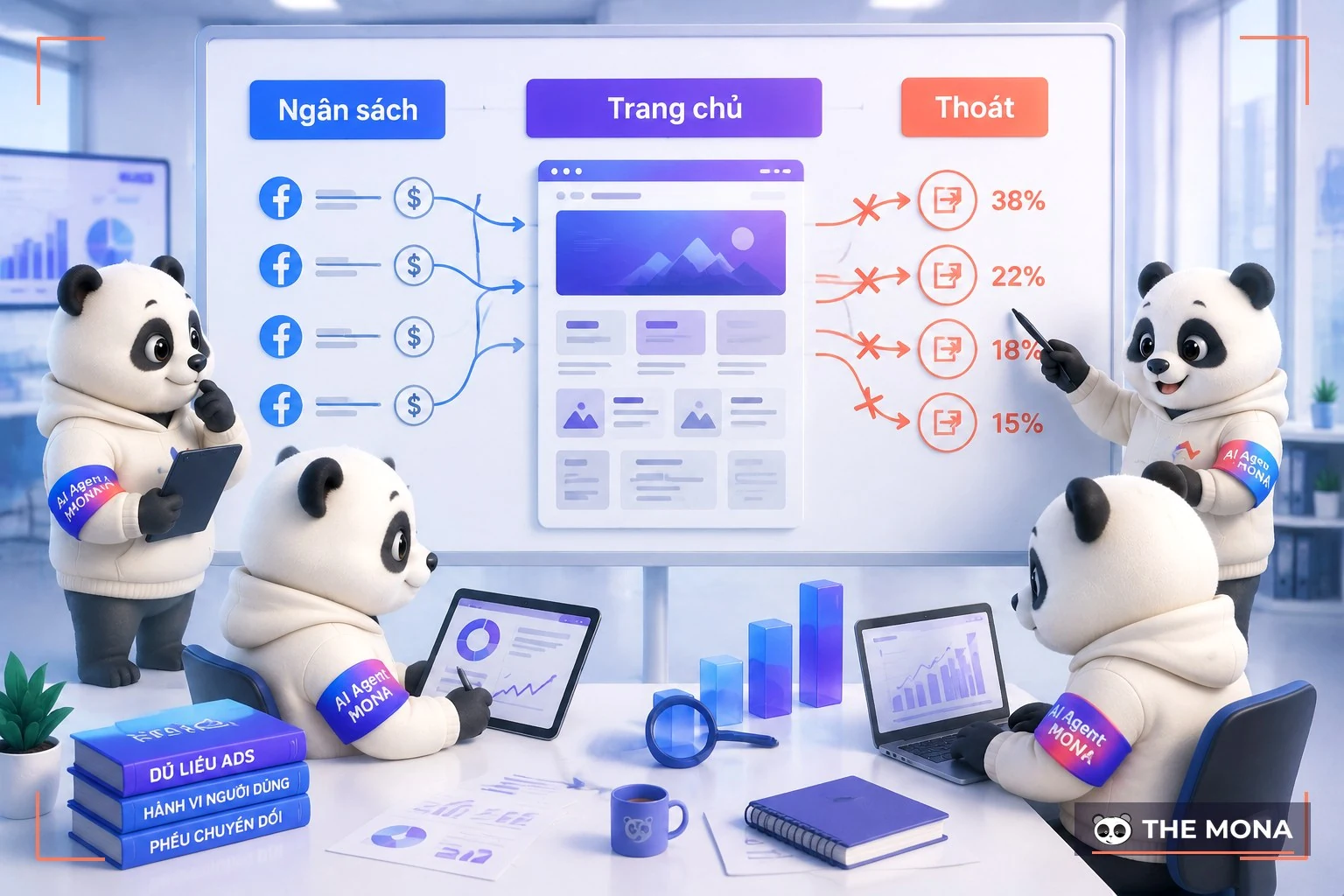 Đội gấu MONA phân tích ngân sách quảng cáo chảy vào trang chủ rồi thoát