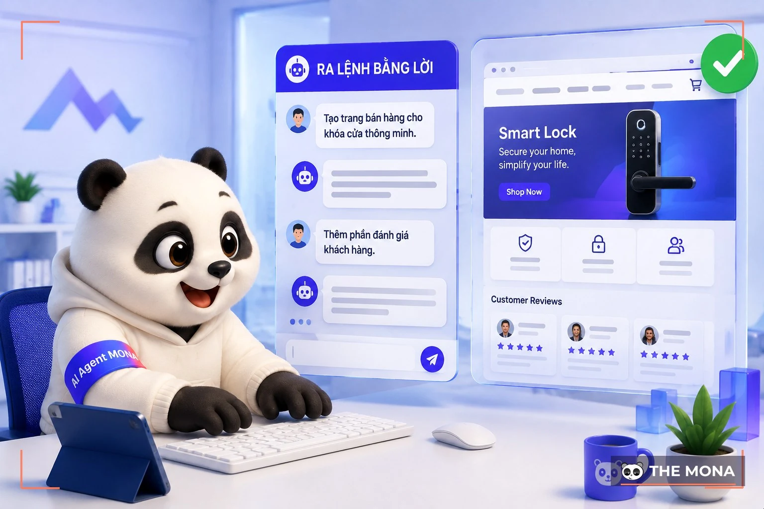 Gấu MONA nhắn lệnh cho Claude để sửa website thay vì vào trang quản trị