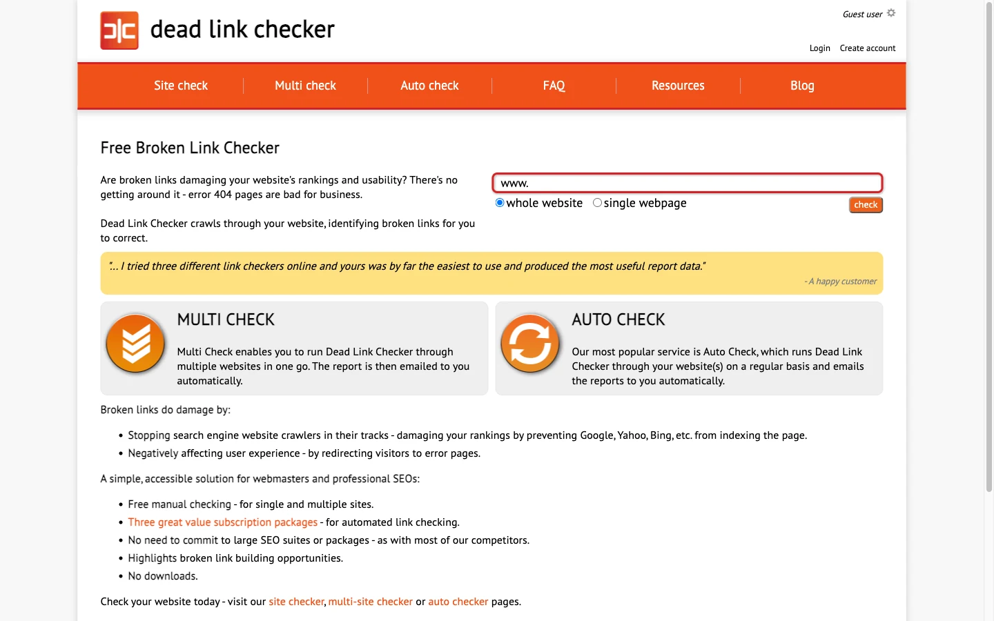 Trang chủ Dead Link Checker