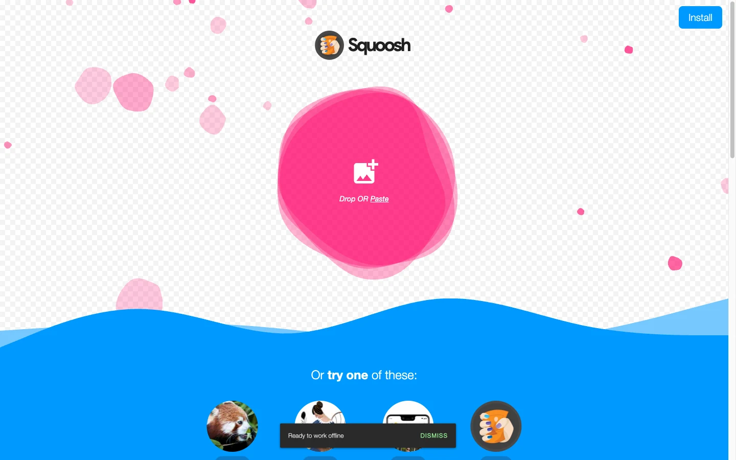 Giao diện Squoosh của Google