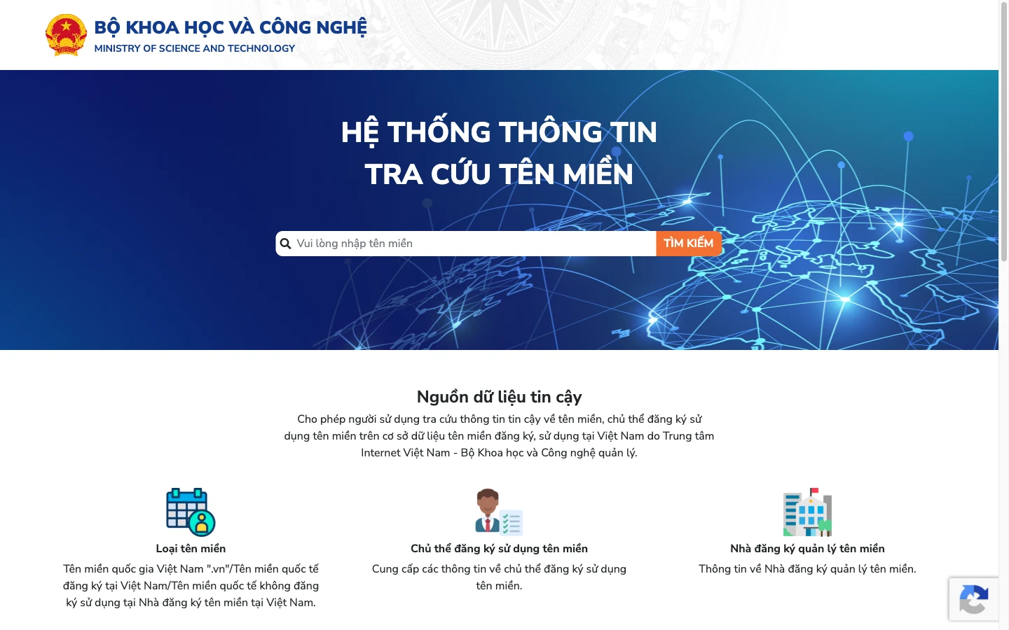 Cổng tra cứu tên miền .vn tracuutenmien.gov.vn