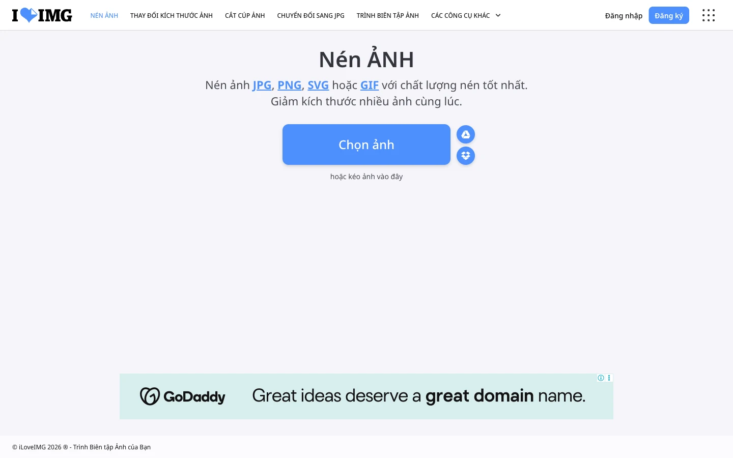 Trang nén ảnh của iLoveIMG