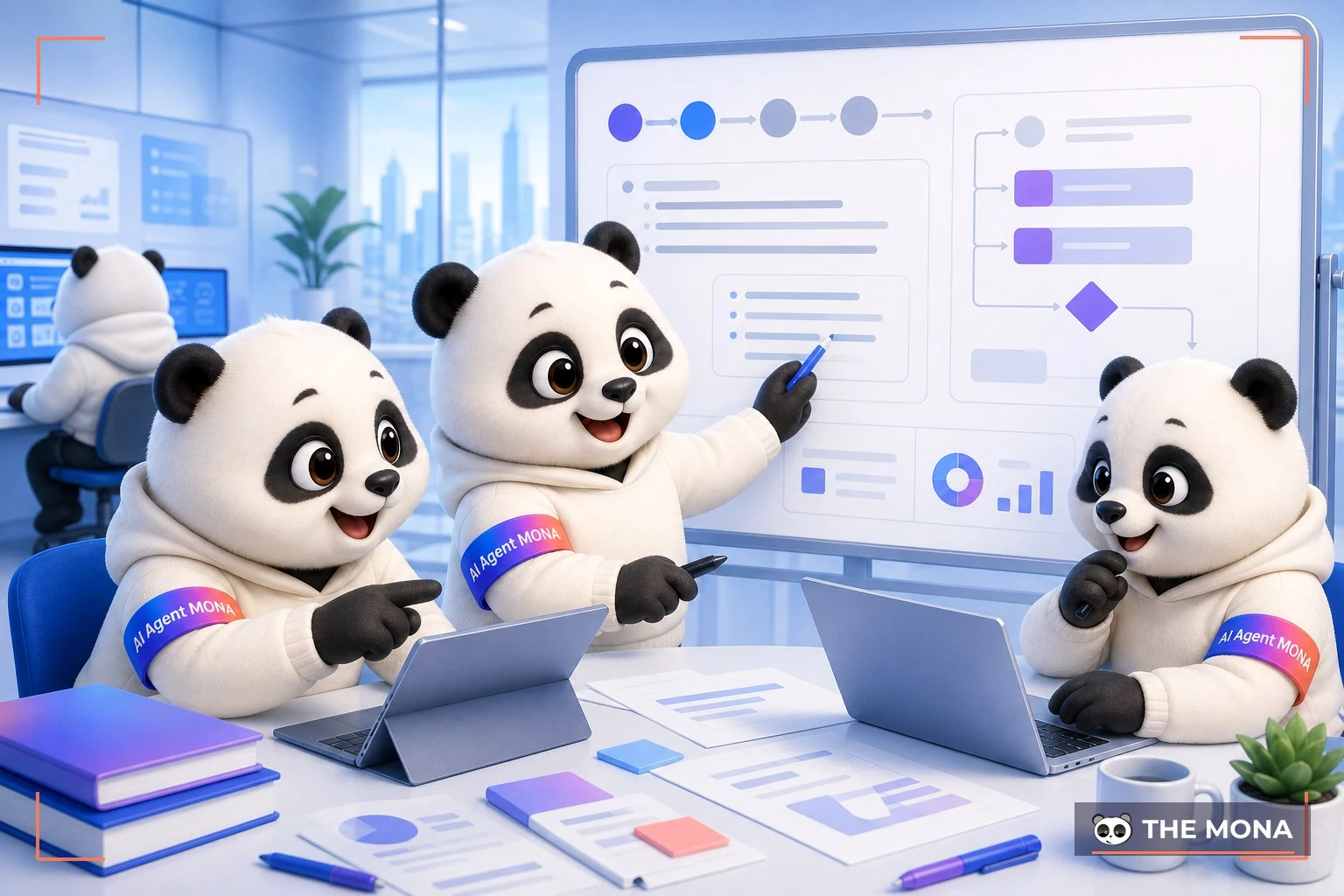 Đội gấu MONA đang thực hiện cách tối ưu cấu trúc câu bí kíp khiến ideogram hiểu rõ ý tưởng trong bối cảnh làm việc thực tế