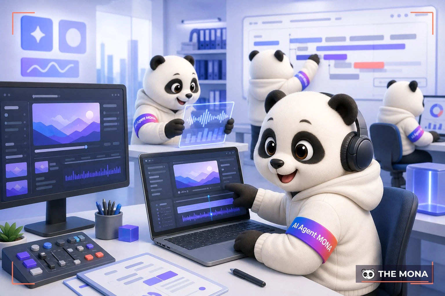 Đội gấu MONA đang thực hiện tối ưu hóa phụ đề với công nghệ ai bí kíp nâng cao chất lượng nội dung trong bối cảnh làm việc thực tế