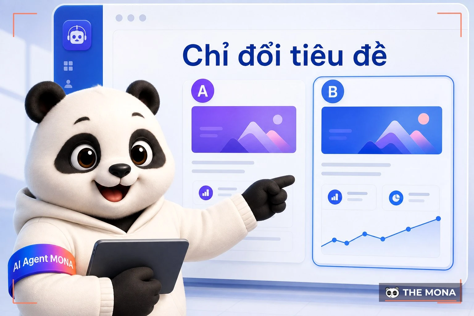 Gấu MONA so hai bản tiêu đề trong một lượt thử A B