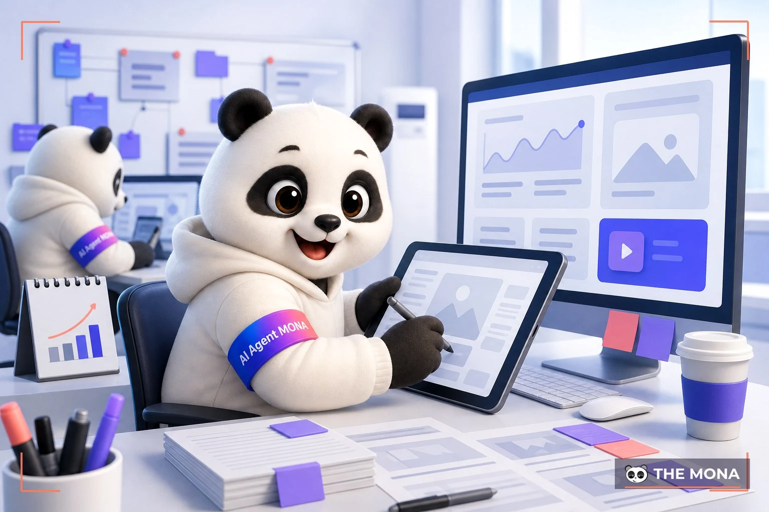 Đội gấu MONA đang thực hiện sáng tạo nội dung social bám trend công thức 3 bước biến grok thành chuyên gia meme và tin tức trong bối cảnh làm việc thực tế