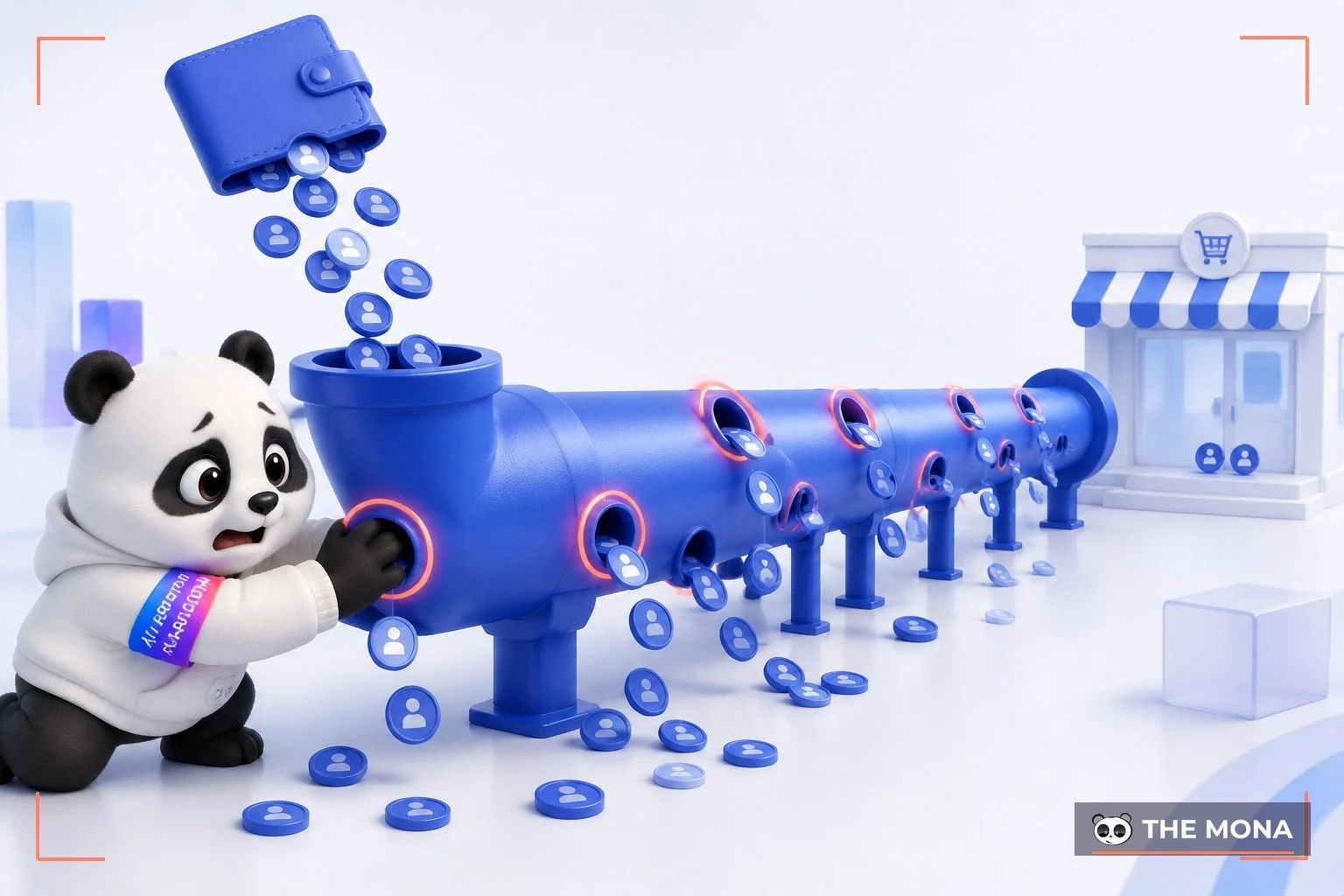 Đồng tiền quảng cáo chảy vào đường ống thủng nhiều lỗ khiến chỉ vài đồng tới được cửa hàng ở cuối ống