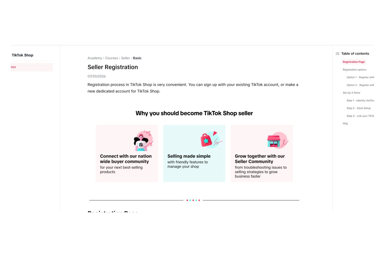 Trang hướng dẫn đăng ký TikTok Shop chính thức năm 2026