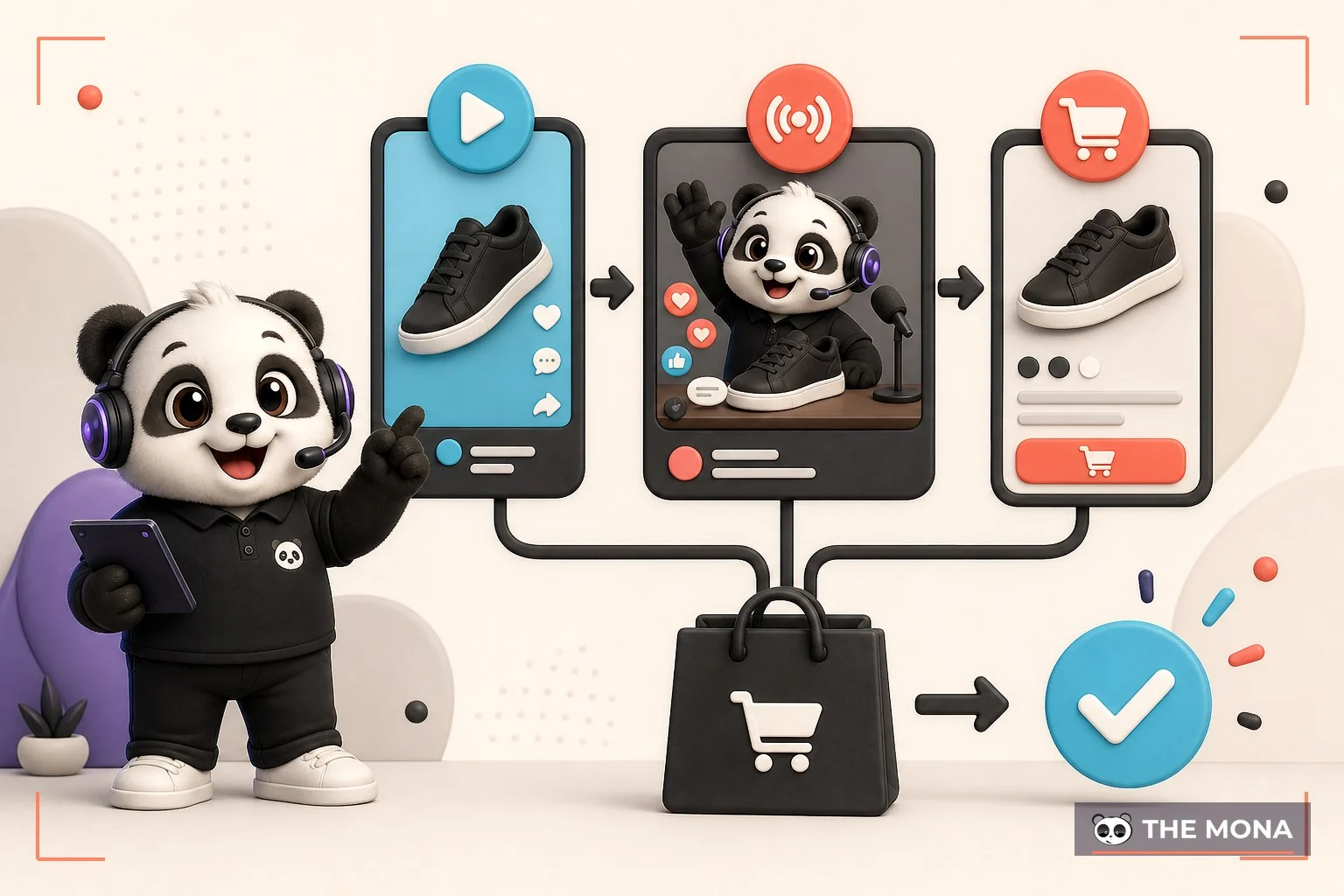 Sơ đồ video livestream và sản phẩm hội tụ trong TikTok Shop