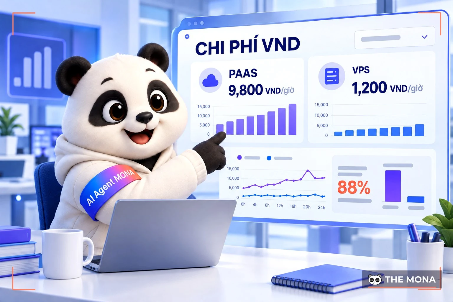 gấu mona chỉ dashboard tính tiền heroku vps theo giờ