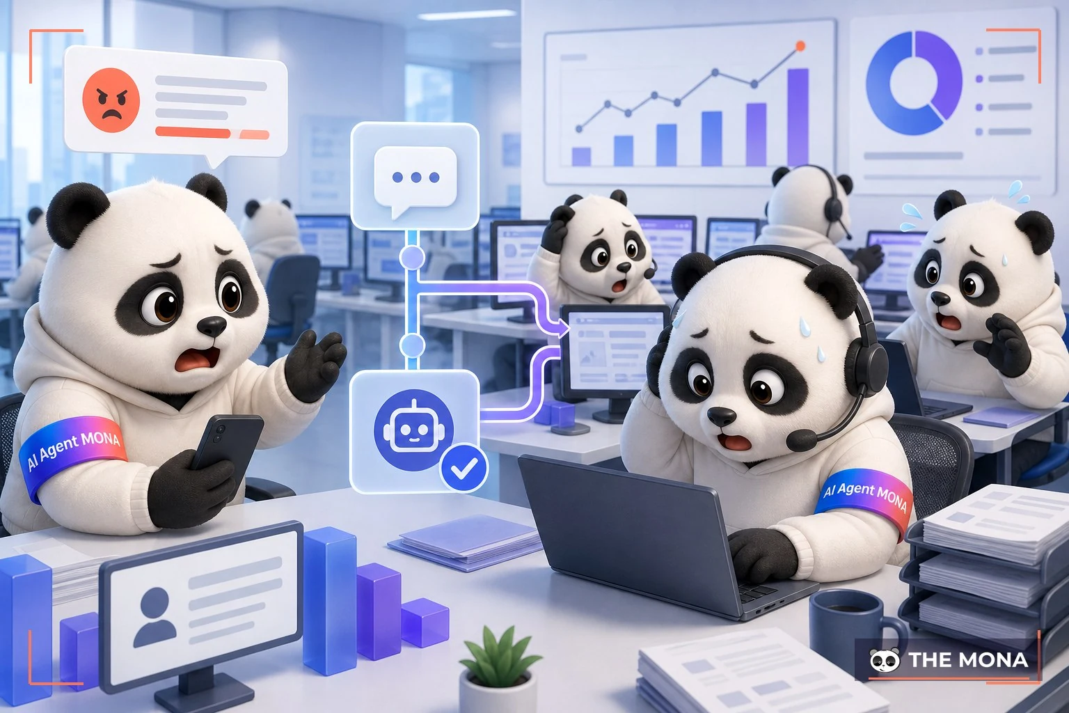 Đội gấu MONA đang thực hiện khách than chậm, đội cskh than quá tải, cả hai đều đúng trong bối cảnh làm việc thực tế