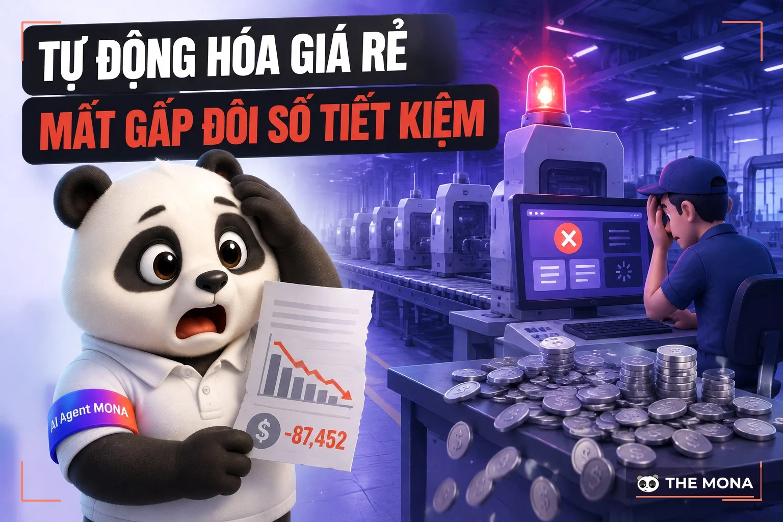 Gấu MONA sốc khi cầm báo cáo lỗ trước dây chuyền sản xuất dừng vì lỗi hệ thống