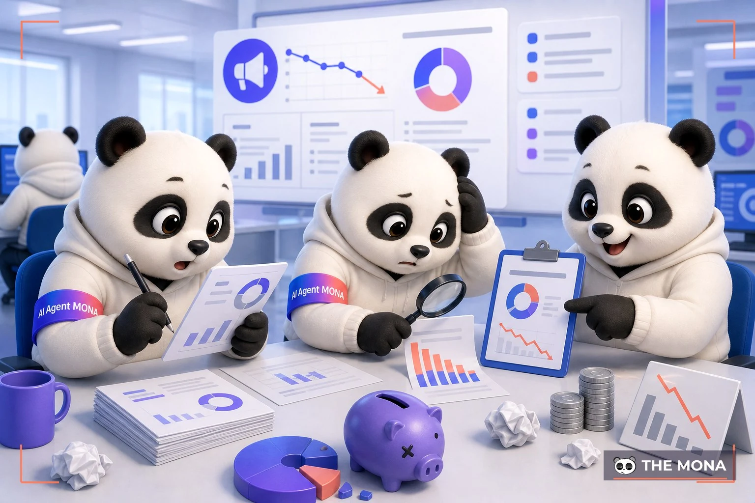 Đội gấu MONA đang thực hiện chi phí phát sinh khi quảng cáo không hiệu quả trong bối cảnh làm việc thực tế