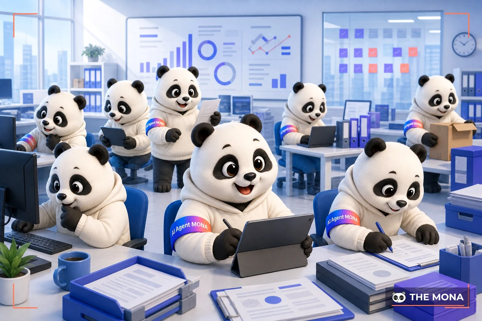 Đội gấu MONA đang thực hiện phòng thu mua 10 người, hiệu quả 2 bài toán lãng phí nhân lực trong bối cảnh làm việc thực tế
