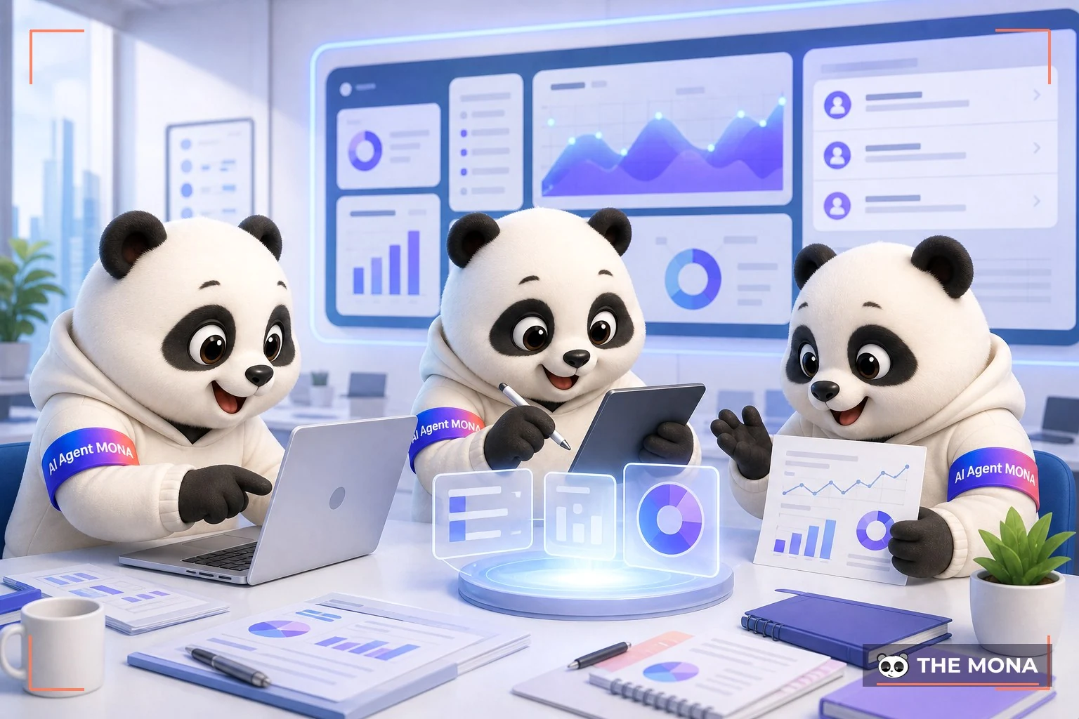 Đội gấu MONA đang thực hiện gemini nền tảng tăng tốc công suất marketing và vận hành tức thì trong bối cảnh làm việc thực tế