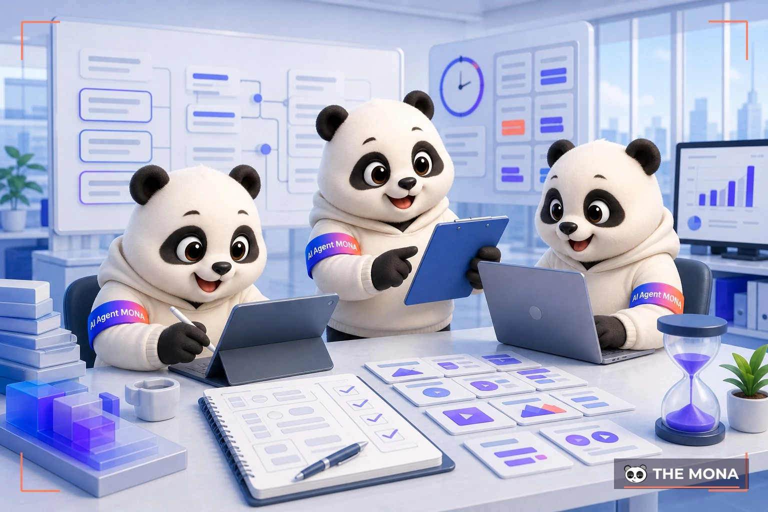 Đội gấu MONA đang thực hiện công thức 4 lớp prompt ép gemini bám sát giọng thương hiệu, ra 30 bài social trong 1 giờ trong bối cảnh làm việc thực tế