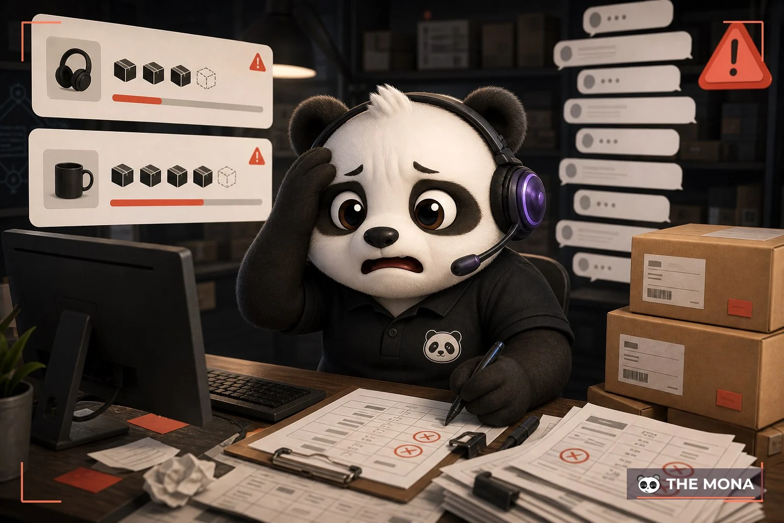 Gấu MONA xử lý tồn kho chat và đối soát TikTok Shop rời rạc