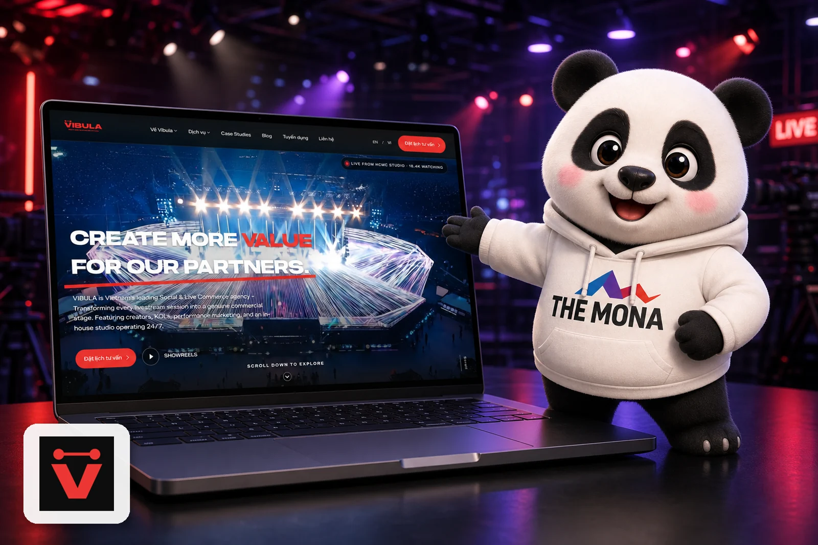 Vibula - web 3D gấu chuẩn + logo