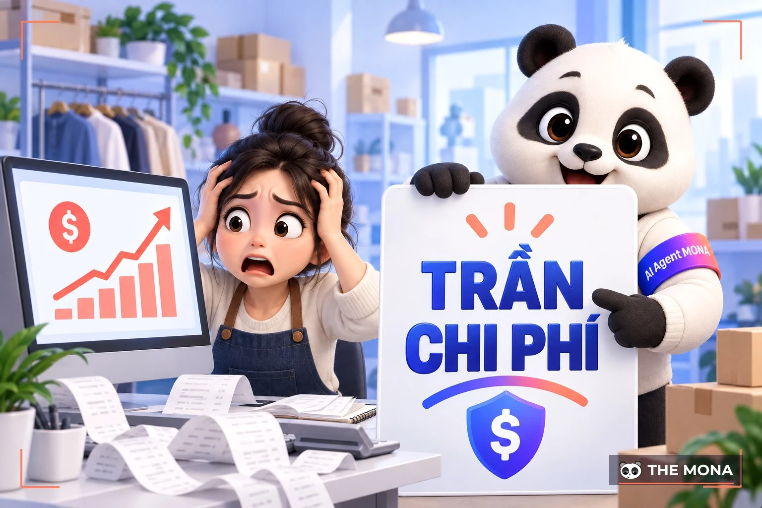 Chủ shop xem hoá đơn API và gấu MONA hướng dẫn