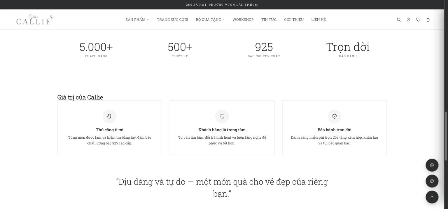 Khối số liệu năm nghìn khách hàng và năm trăm thiết kế của Callie Silver