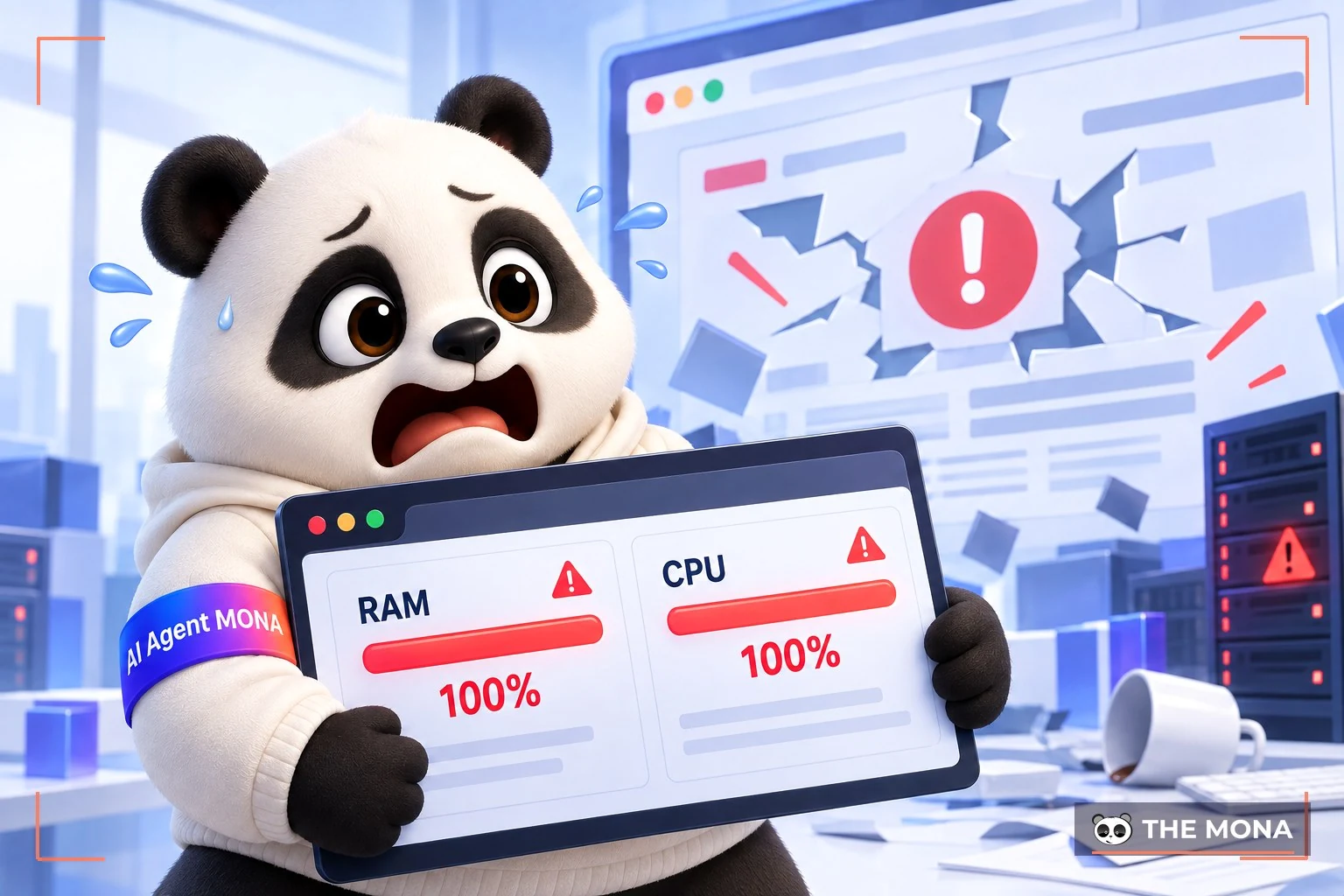 Gấu MONA kiểm tra website bán hàng bị sập do thiếu tài nguyên hosting.