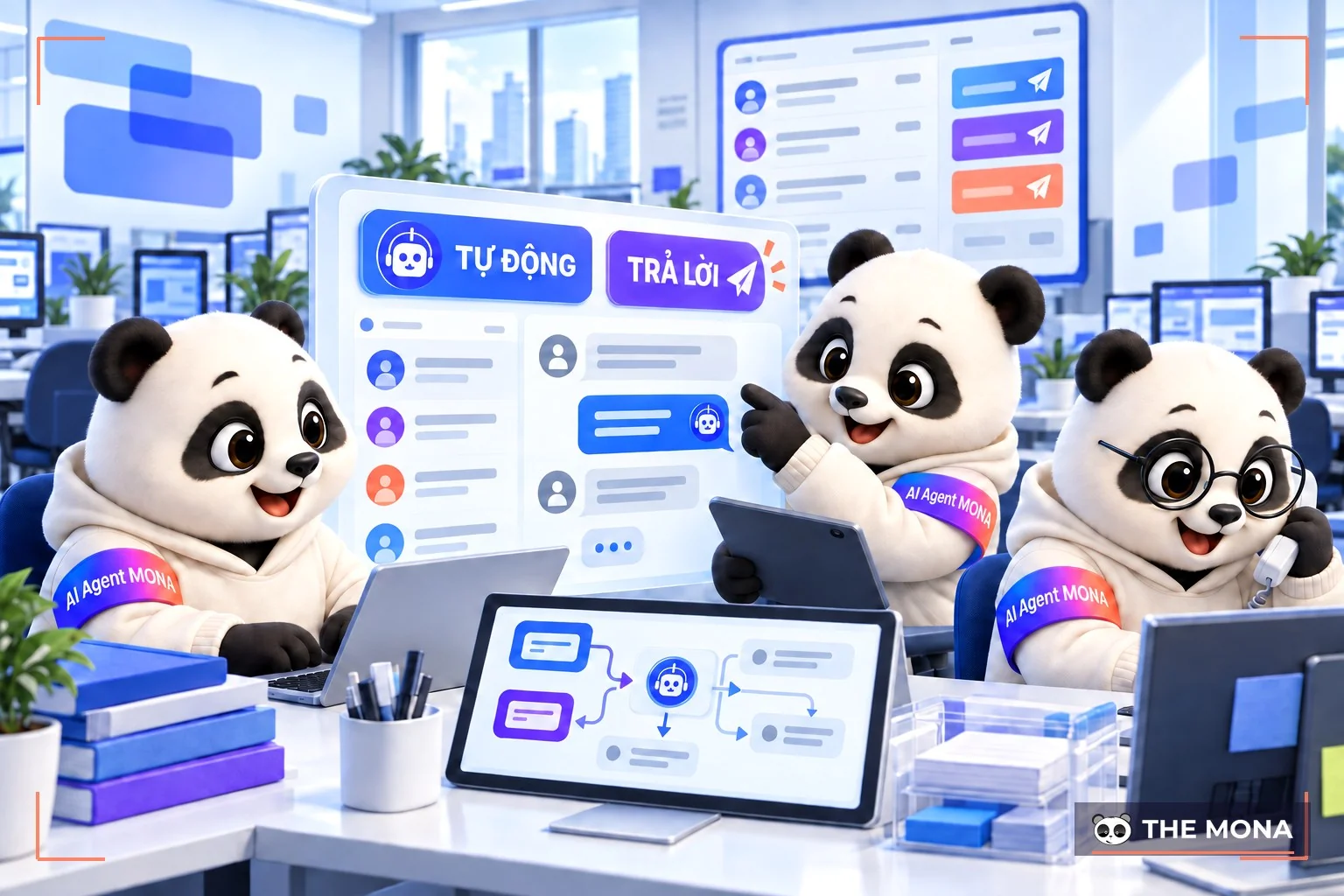 đội gấu mona agent vận hành chatbot zalo oa