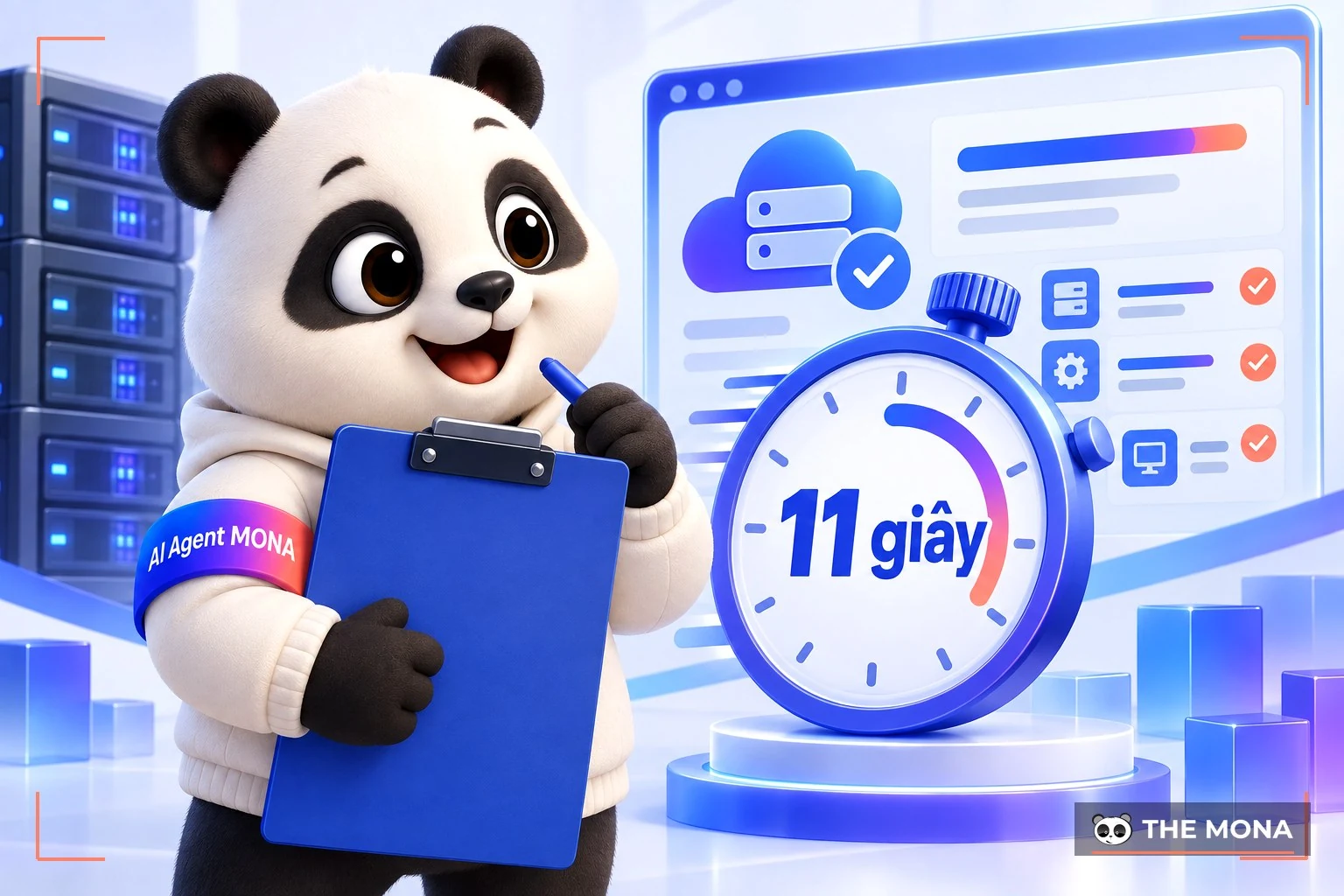 Đồng hồ bấm giờ hiển thị 11 giây tạo vps