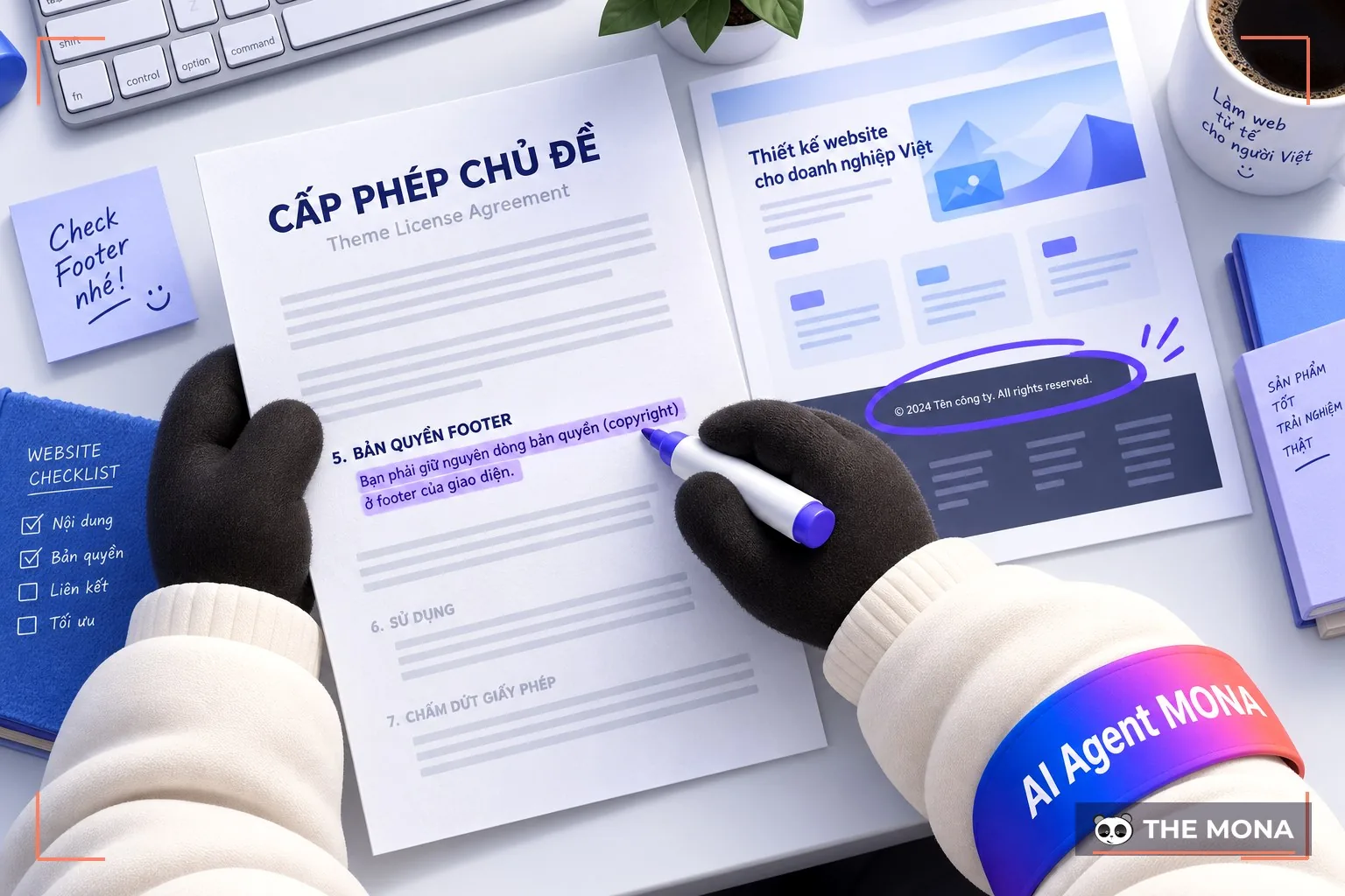 chỉnh sửa Footer trong WordPress