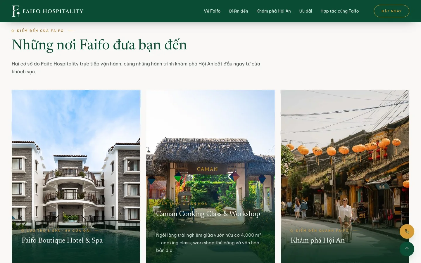 Hai điểm đến Faifo Boutique Hotel và Caman Cooking Class cùng gợi ý khám phá Hội An