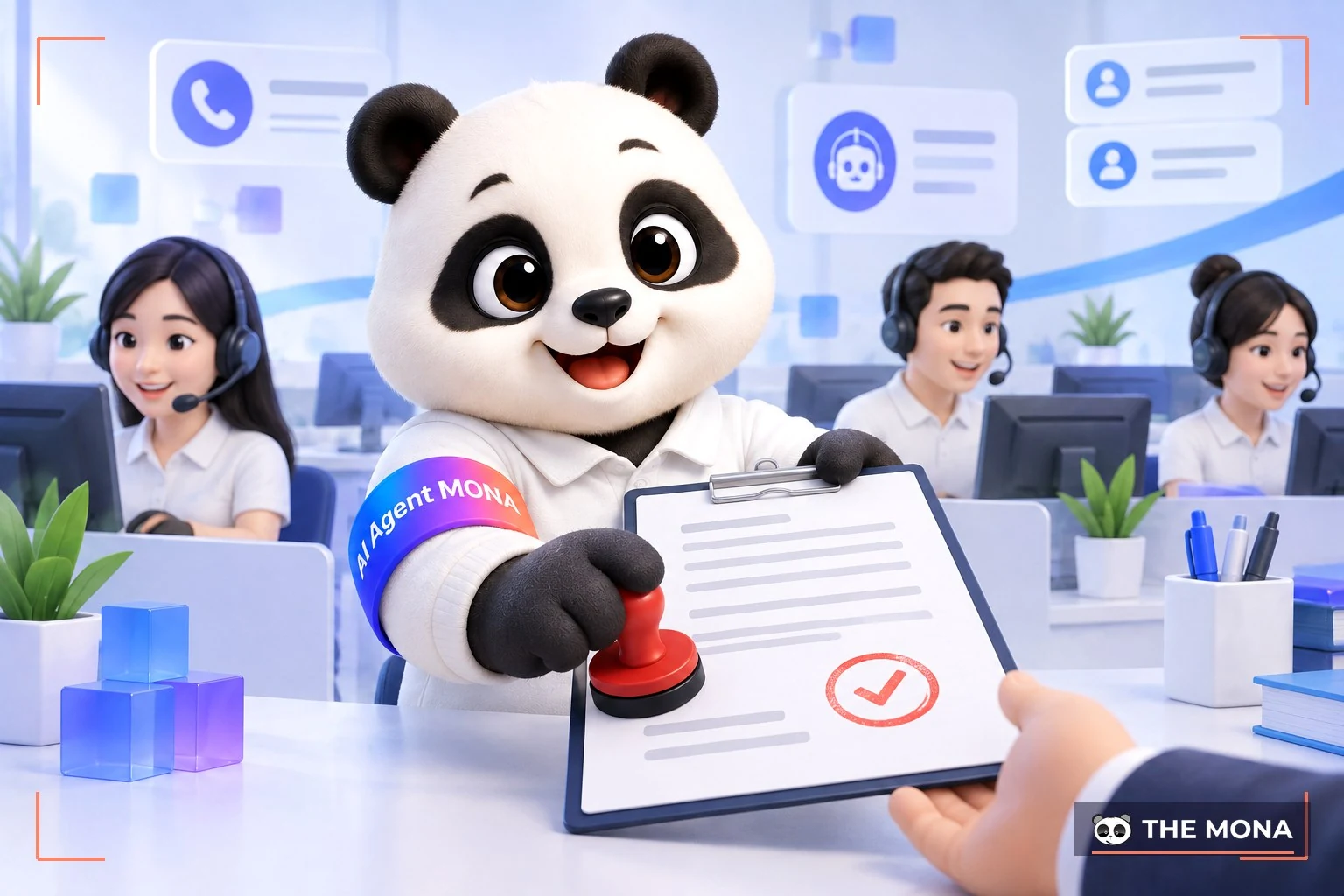 Gấu MONA bàn giao hợp đồng tên miền với mộc đỏ