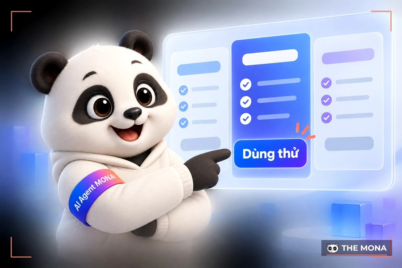 Gấu MONA chỉ nút đăng ký thuê VPS giá rẻ tính giờ