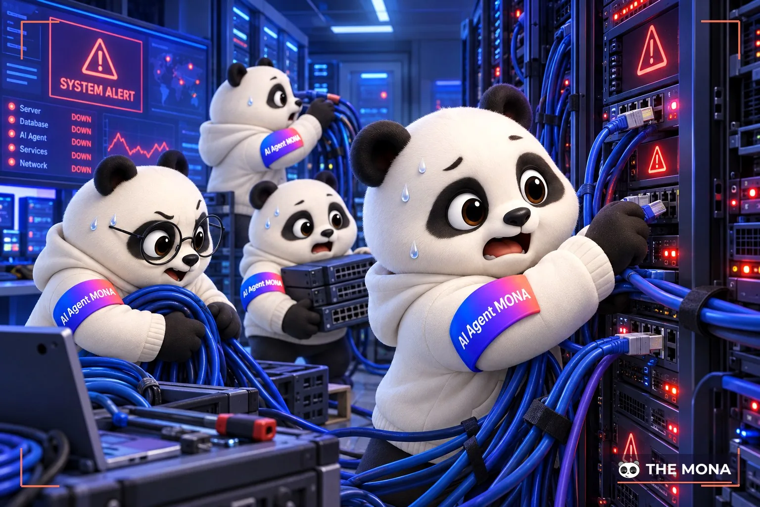Gấu MONA cắm cáp cứu server bị sập