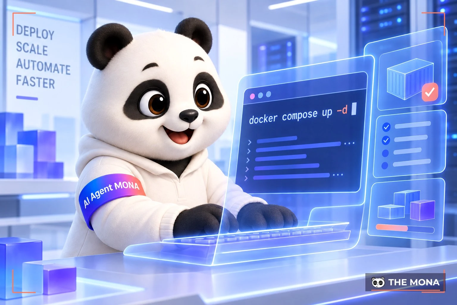 Gấu MONA gõ lệnh Docker cài đặt n8n trên VPS