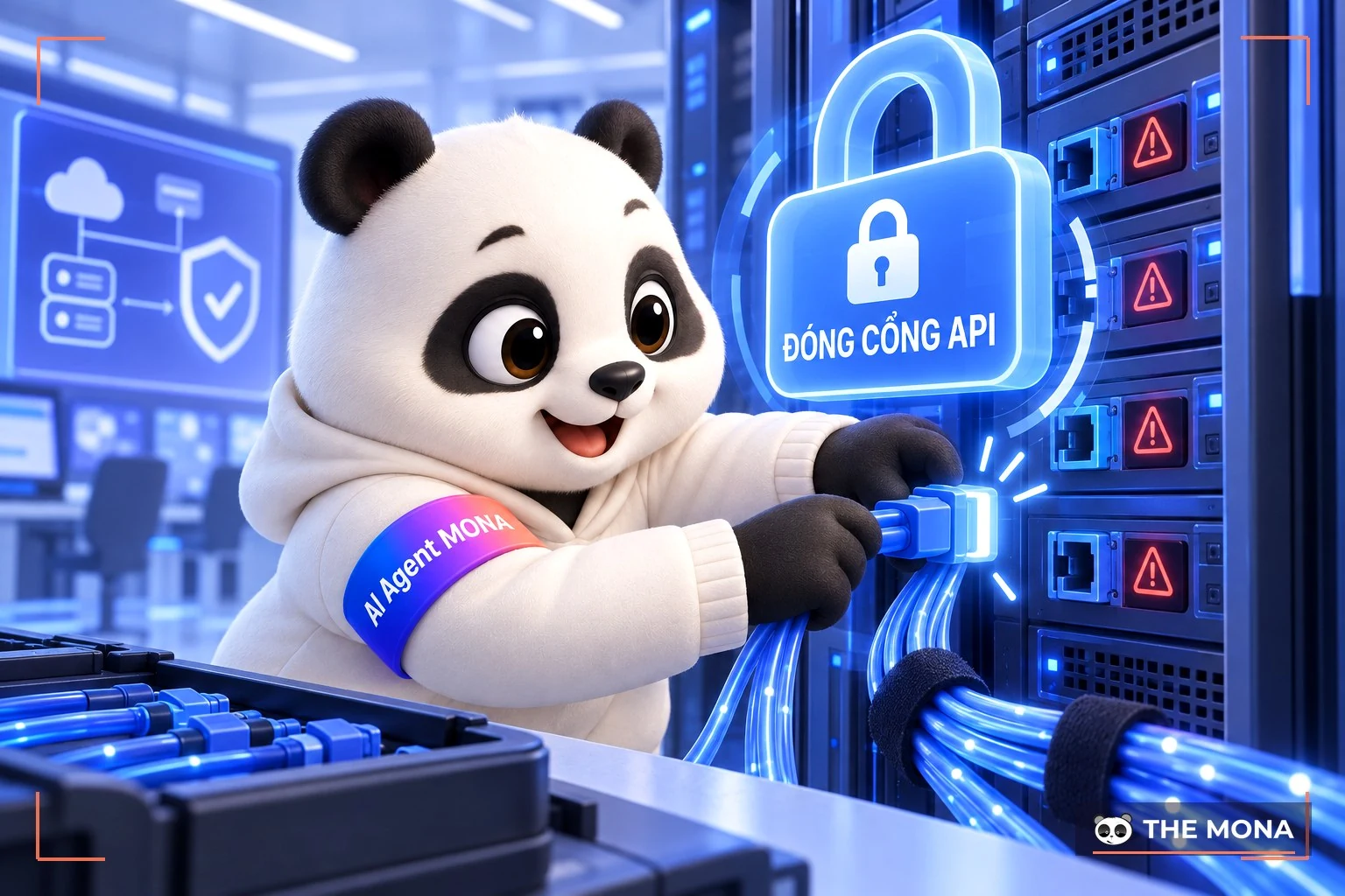 gấu mona dong cong ket noi tren may chu server