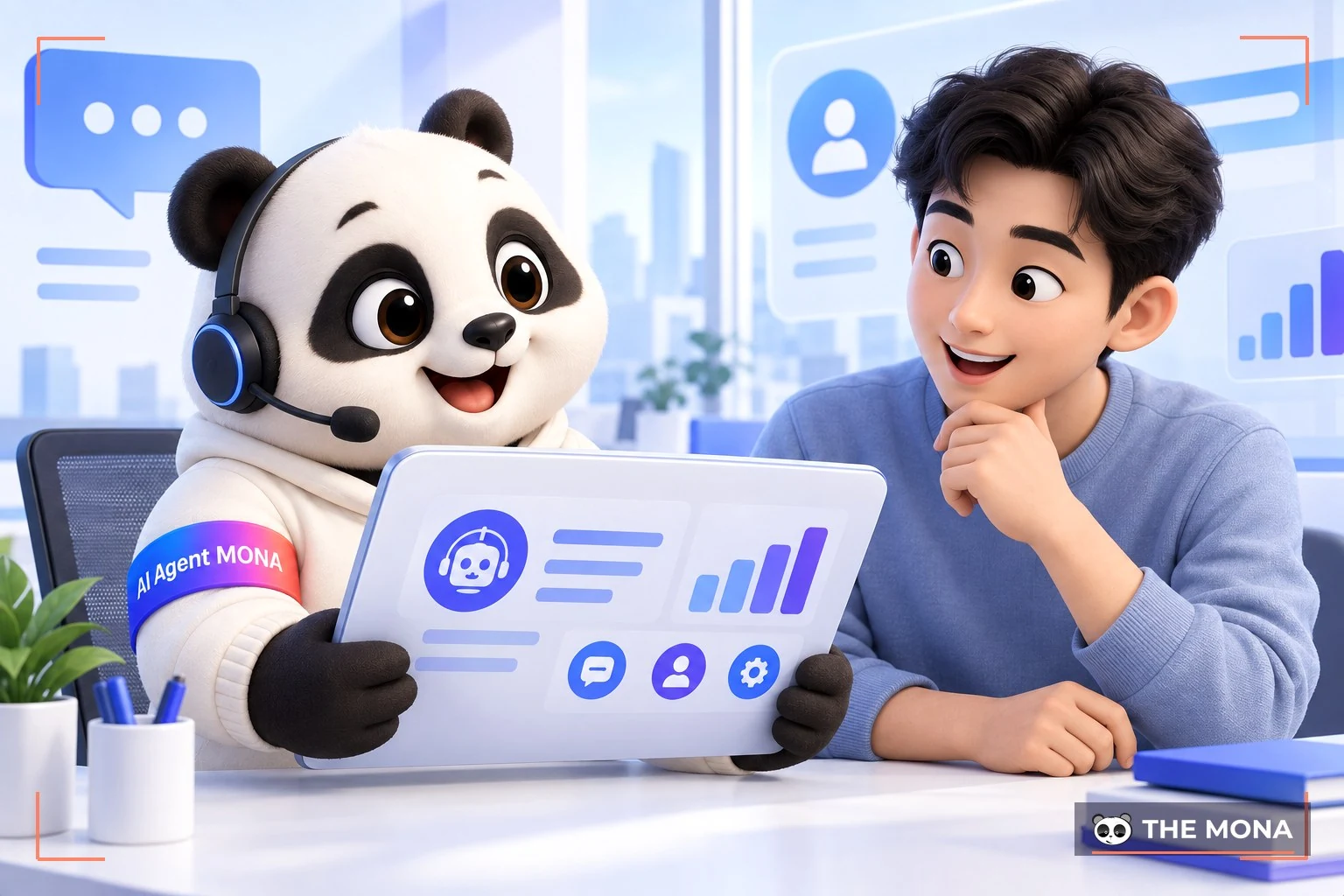 Gấu MONA trực tổng đài giải đáp thắc mắc dịch vụ VPS