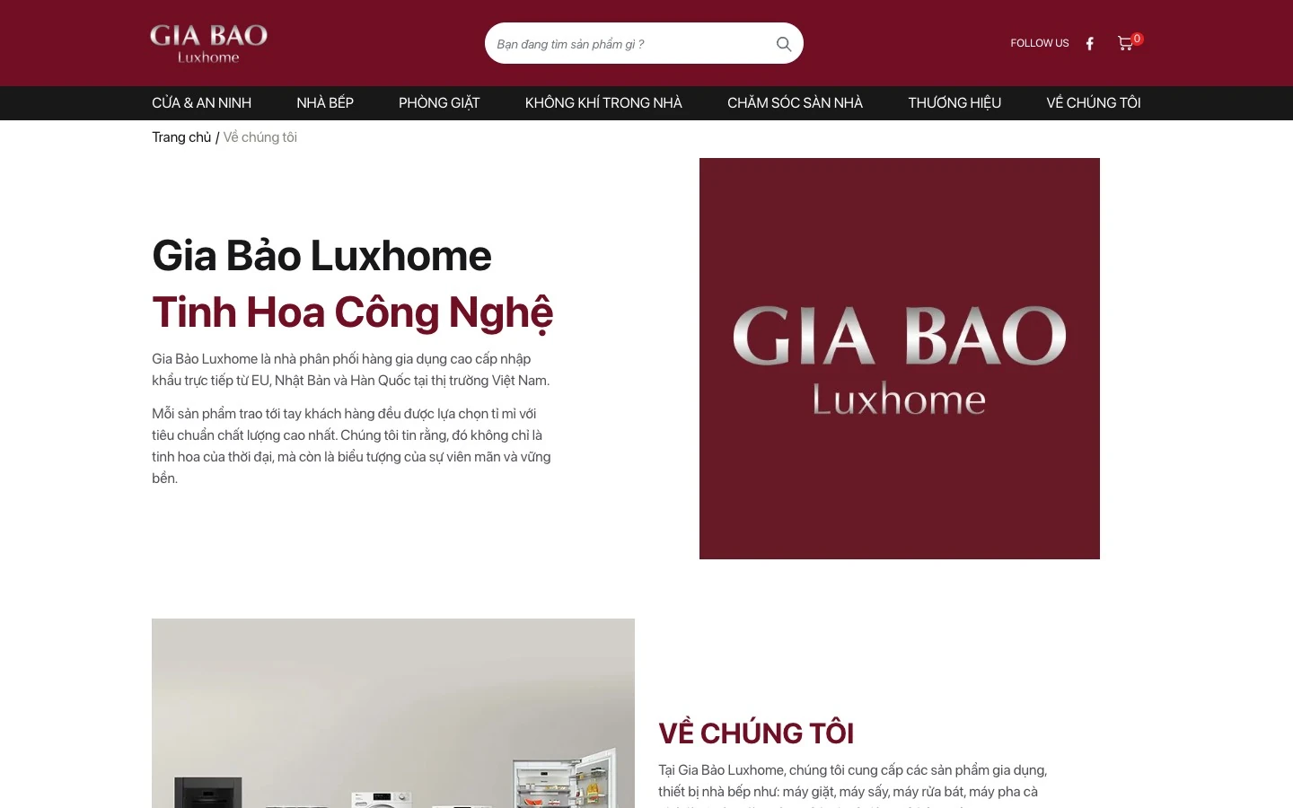 Trang về chúng tôi Gia Bảo Luxhome tinh hoa công nghệ