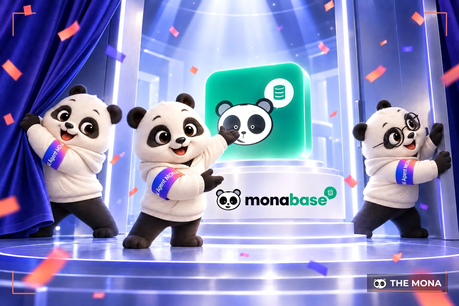 Đội gấu MONA kéo màn ra mắt MONA Base trên sân khấu