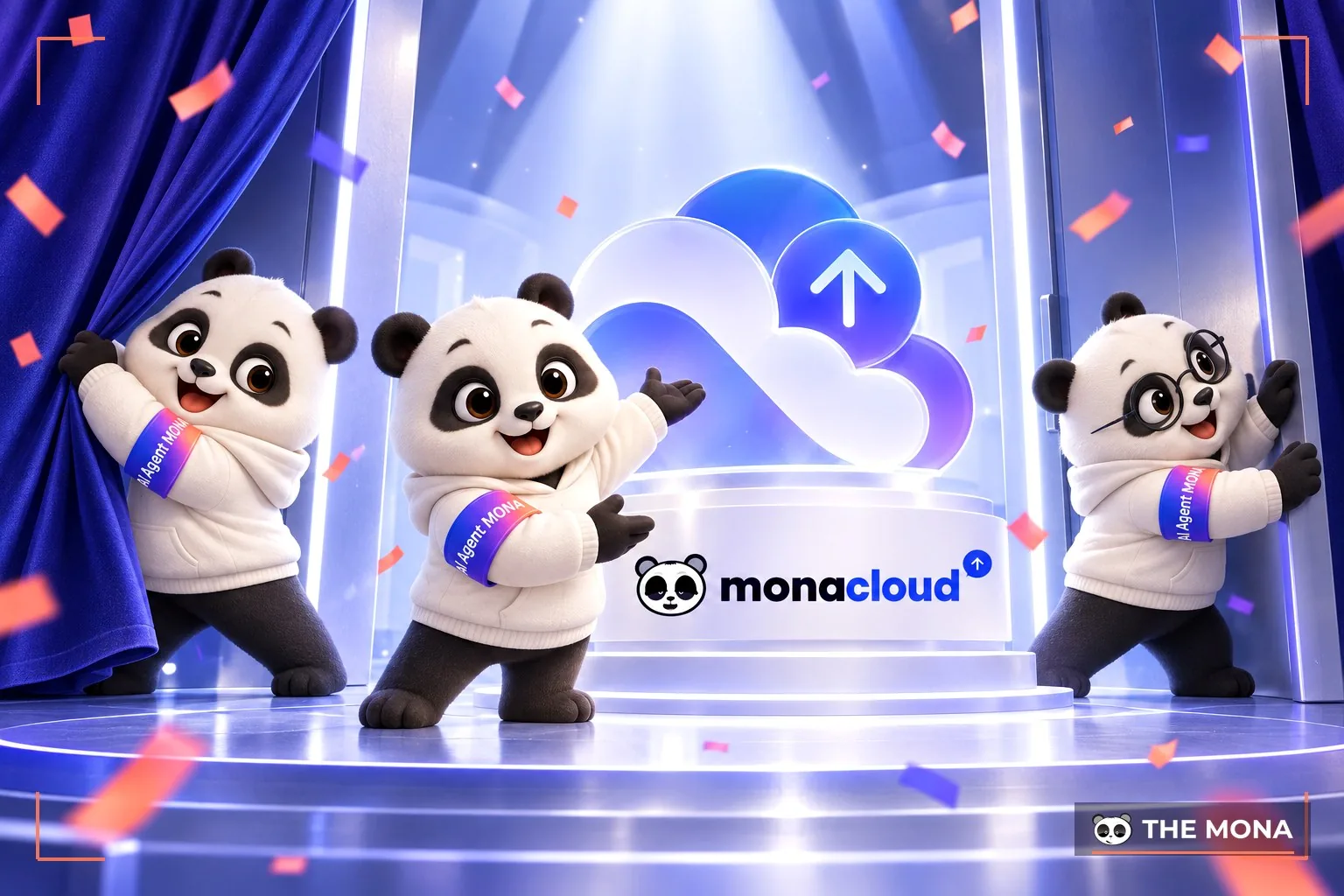 Đội gấu MONA kéo màn ra mắt MONA Cloud trên sân khấu