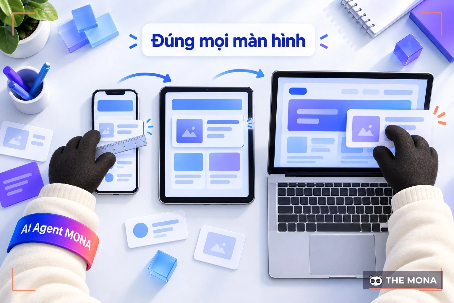 Thiết kế đáp ứng thay đổi kích thước, bố cục trang web tuy theo kích cỡ màn hình