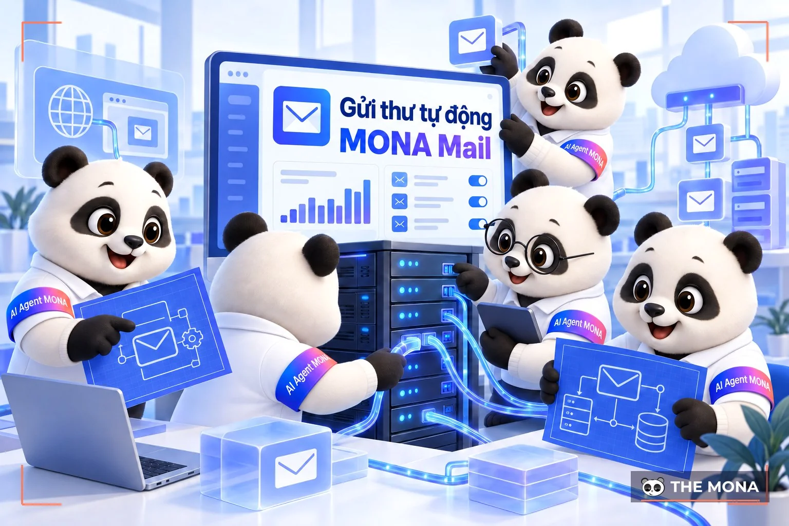 Mail từ app, website: tụi em dùng MONA Mail