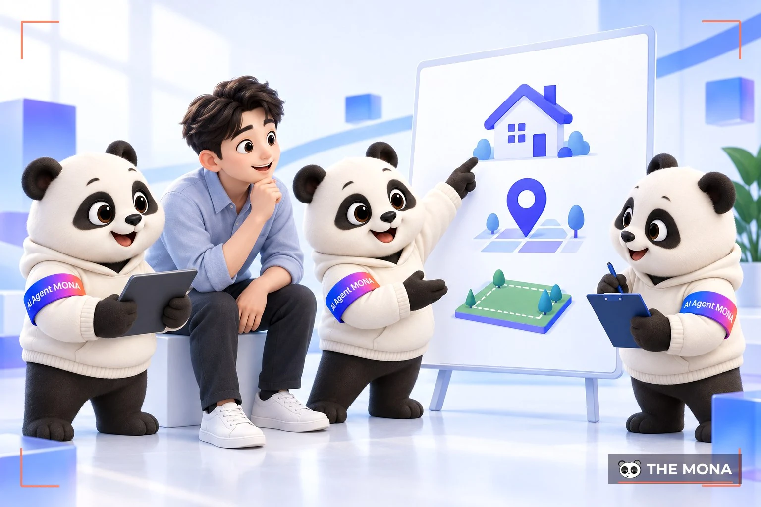 Đội gấu MONA giải thích mô hình website tên miền và hosting.
