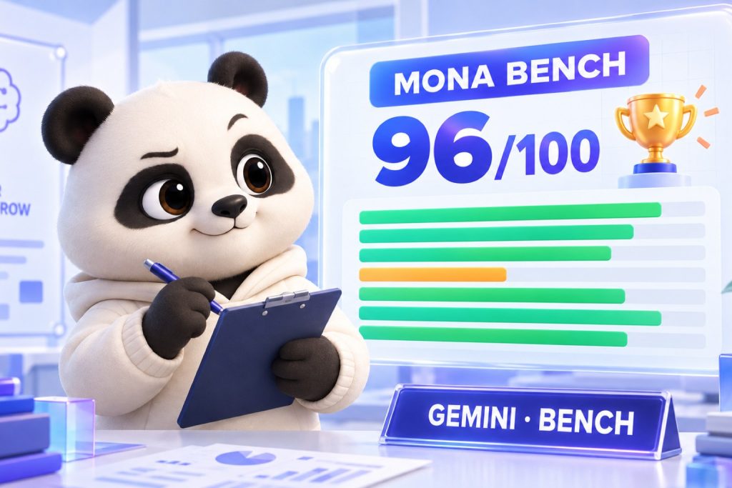 MONA AI Lab chấm Gemini 96/100 trên 14 việc tổng đài tiếng Việt, gấu AI Agent MONA làm giám khảo