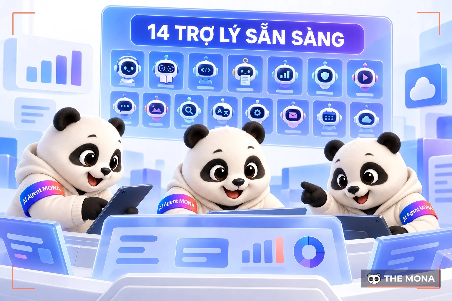 Đội gấu MONA cài đặt nhanh 14 trợ lý AI
