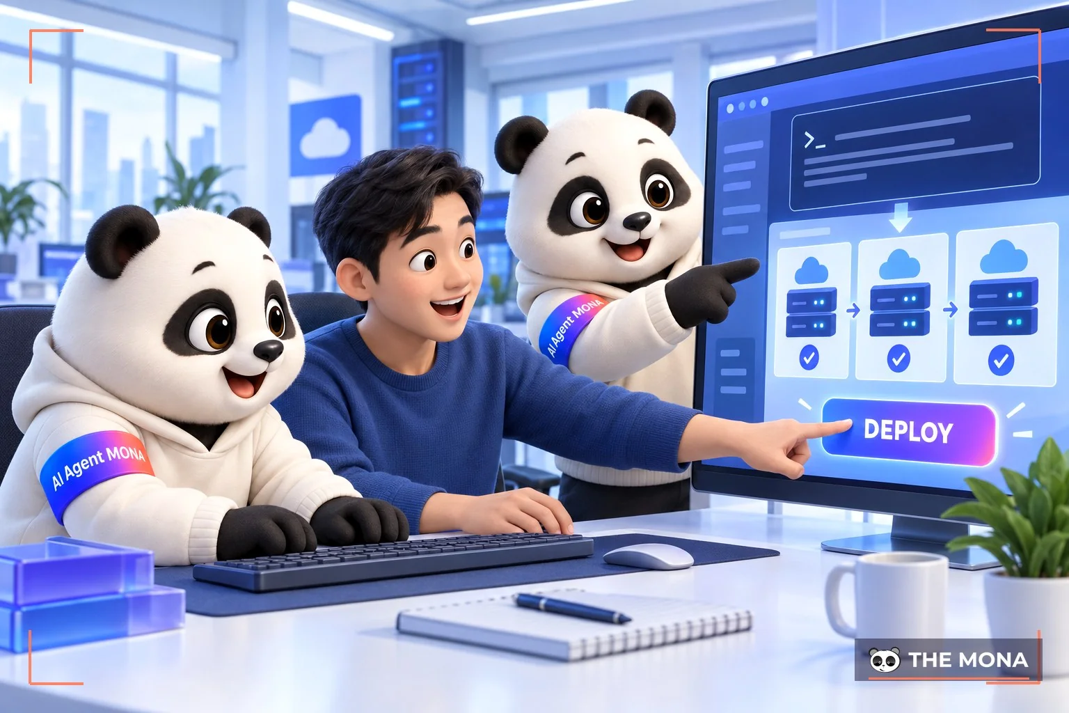 ai agent tao may chu tu dong tren mona cloud