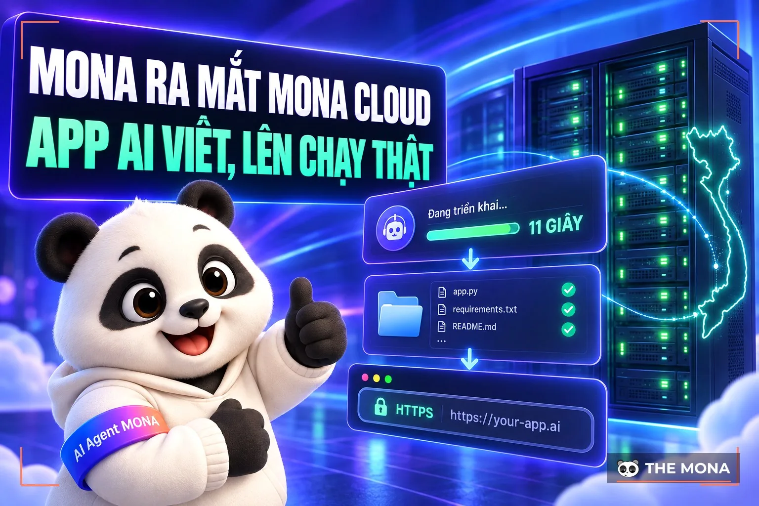 MONA ra mắt MONA Cloud: máy chủ thuê theo giờ trả VND, AI tự deploy
