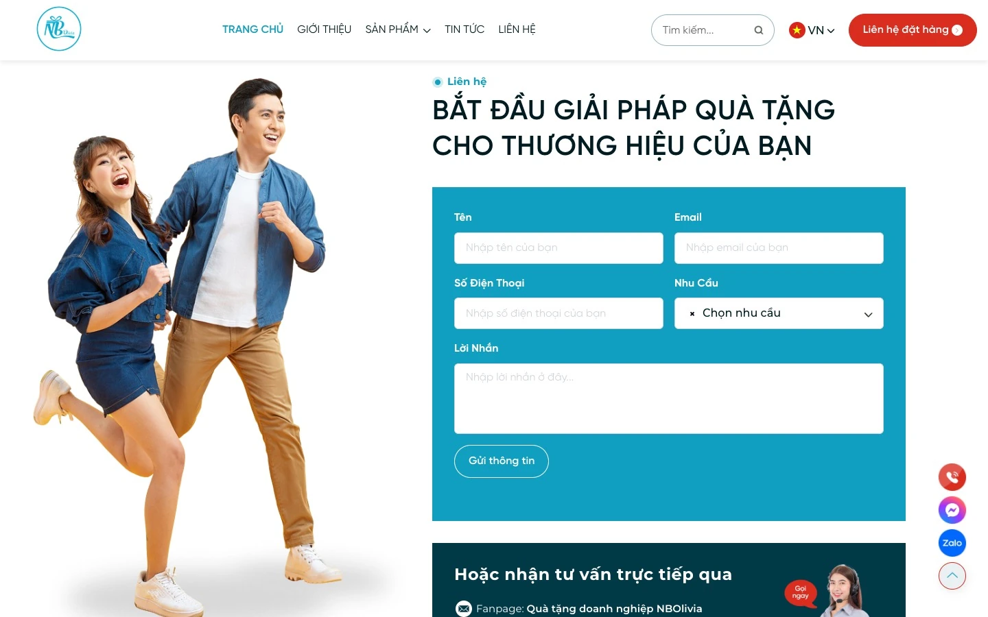 Form tư vấn quà tặng hỏi nhu cầu quà khách hàng, nhân viên hay sự kiện