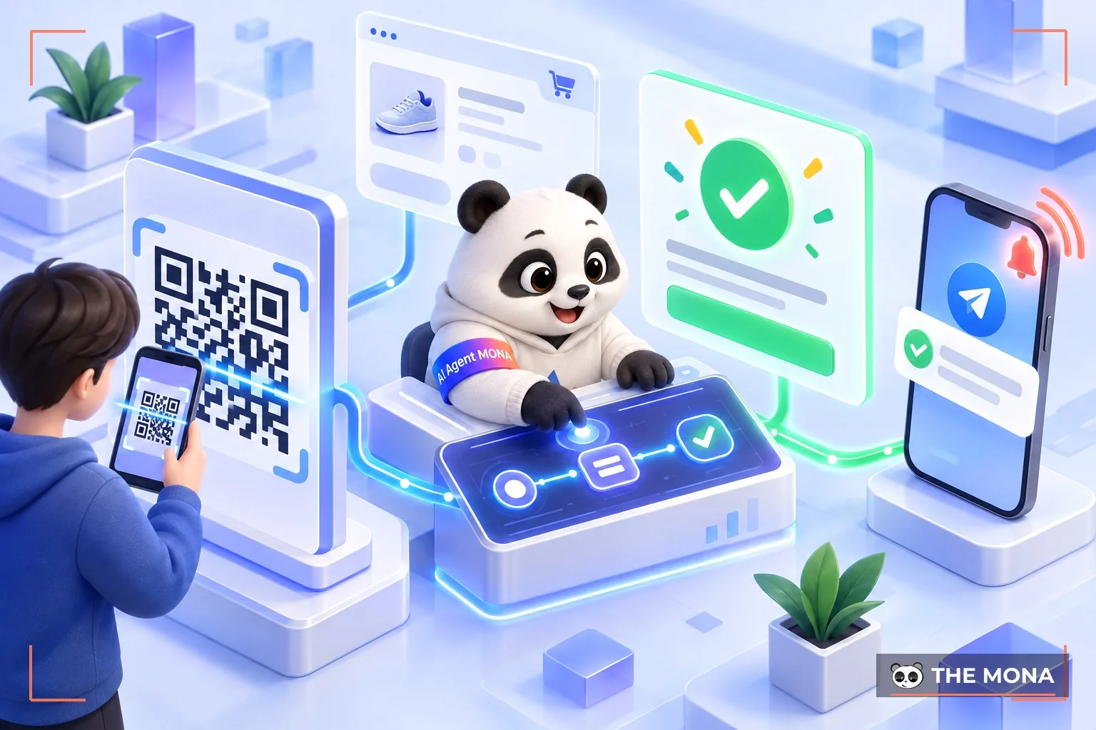 Minh hoạ việc MONA Pay lo cho phần mềm của anh chị