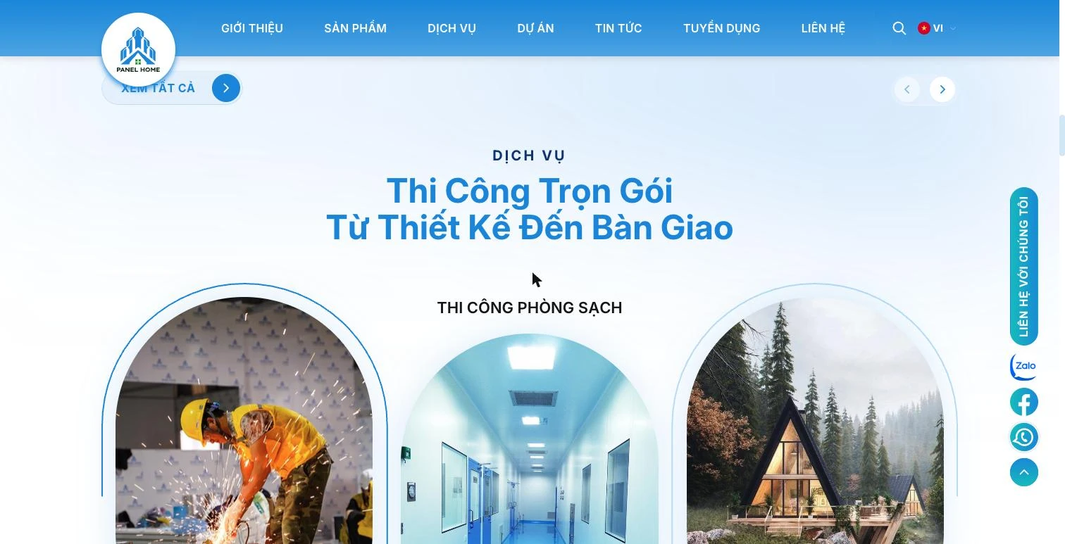 Ba dịch vụ thi công panel phòng sạch và nhà lắp ghép của Panel Home