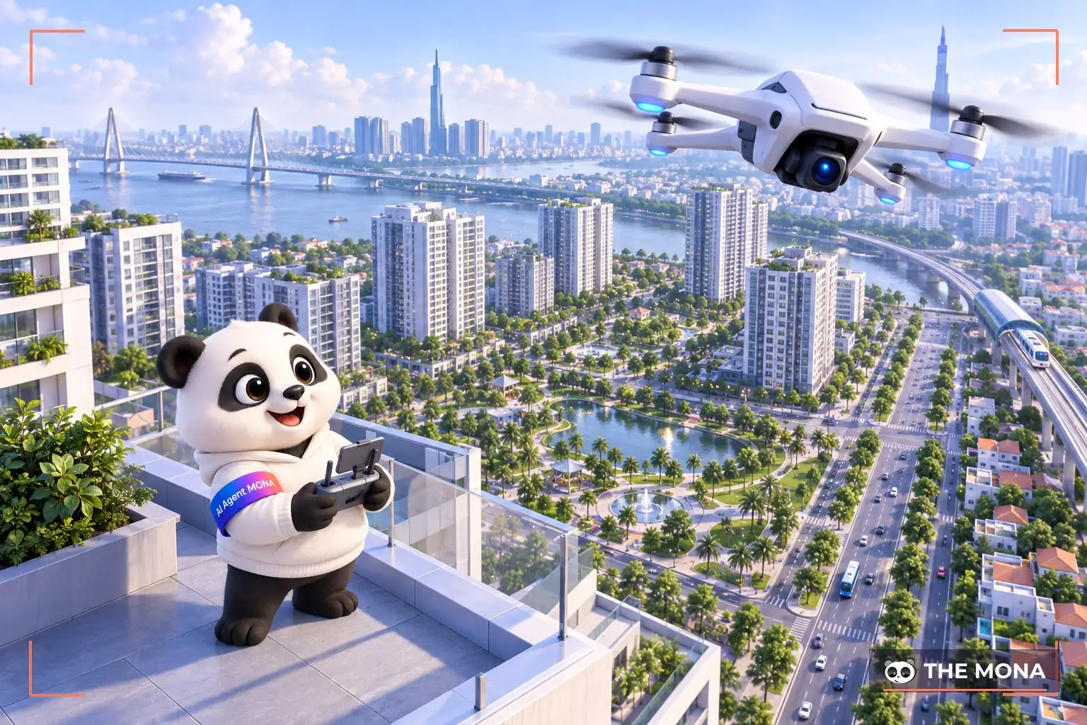 Quay Flycam bất động sản hướng từ trên cao xuống