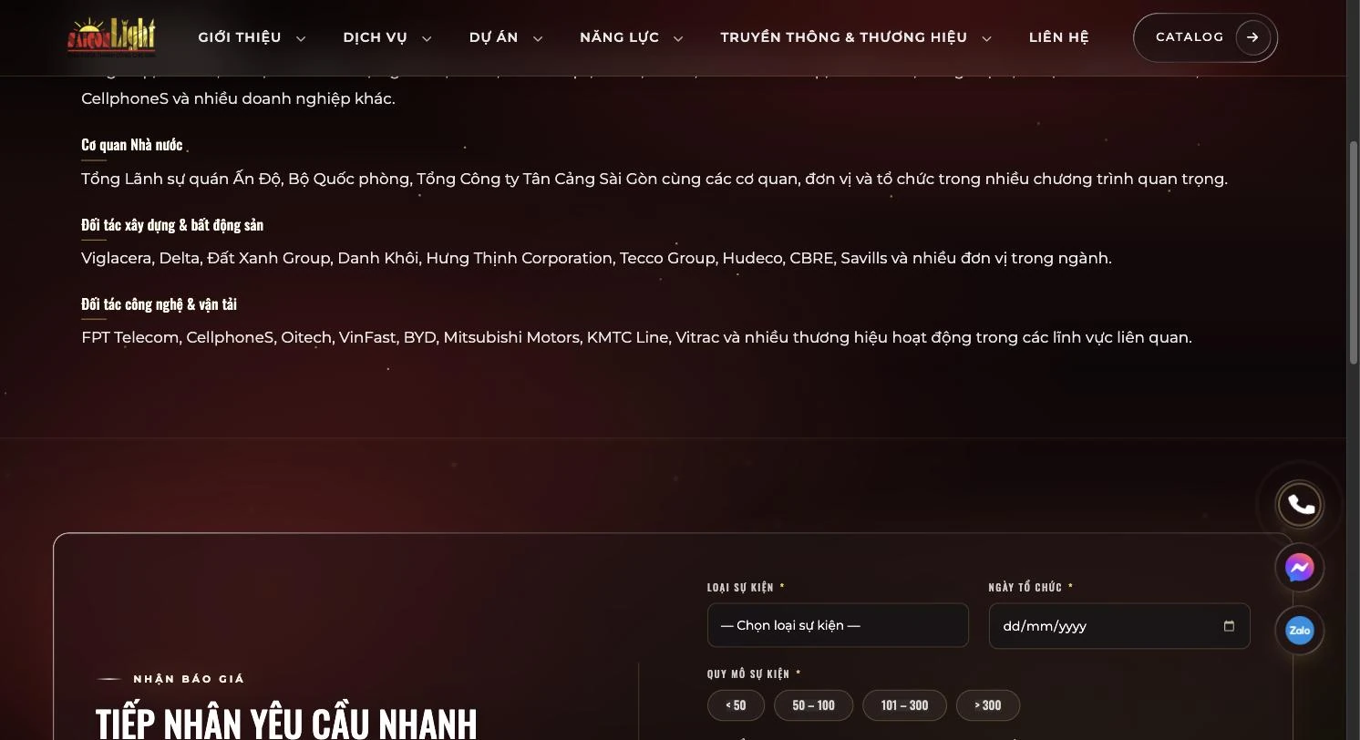 Trang khách hàng đối tác liệt kê cơ quan nhà nước tập đoàn xây dựng và công nghệ